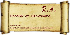 Rosenblat Alexandra névjegykártya